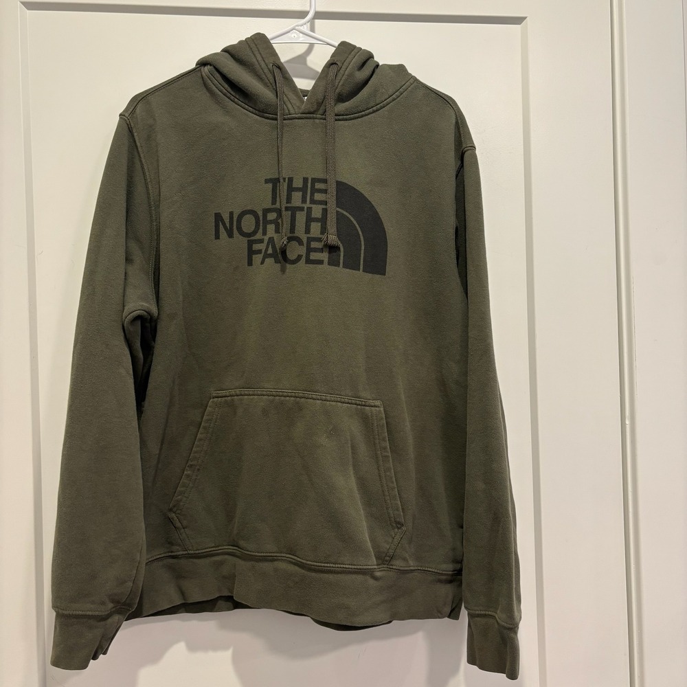 The North Face Mens Half‎ Dome Pullover Hoodie Olive Green Medium Sweatshirt